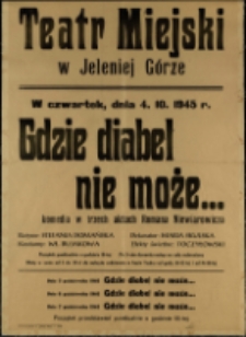 Gdzie diabeł nie może... - afisz [Dokument życia społecznego]