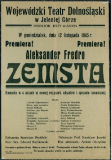 Zemsta - afisz [Dokument życia społecznego]