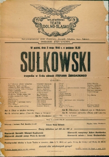 Sułkowski - afisz [Dokument życia społecznego]