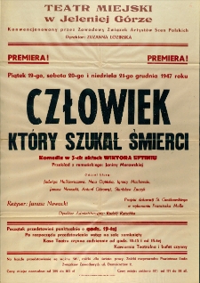 Człowiek który szukał śmierci - afisz [Dokument życia społecznego]