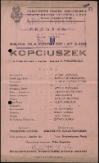 Kopciuszek : bajka dla dzieci od lat 5-100 - program [Dokument życia społecznego]