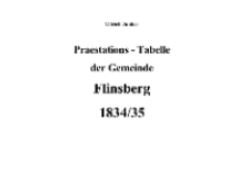 Praestations - Tabelle der Gemeinde Flinsberg 1834/35 [Dokument elektroniczny]