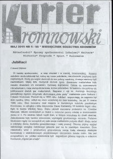 Kurier Kromnowski. Miesięcznik Sołectwa Kromnów, 2015, nr 5 (98)