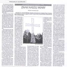 Znak naszej wiary : krzyż pomnik milenijny w Jeleniej Górze