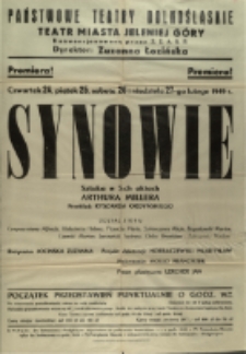 Synowie - afisz [Dokument życia społecznego]