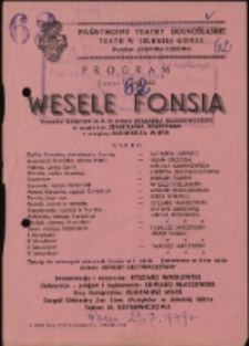 Wesele Fonsia - program [Dokument życia społecznego]