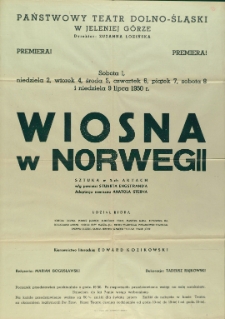 Wiosna w Norwegii - afisz premierowy [Dokument życia społecznego]