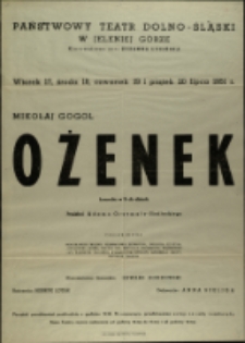 Ożenek - afisz [Dokument życia społecznego]