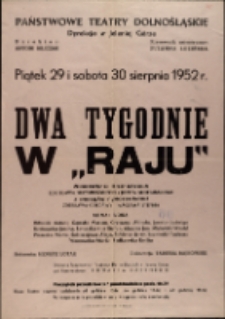 Dwa tygodnie w "Raju" - afisz [Dokument życia społecznego]