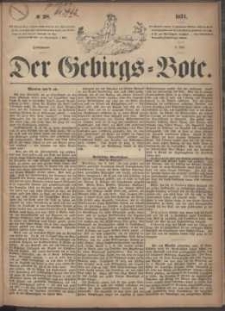Der Gebirgsbote, 1871, nr 28