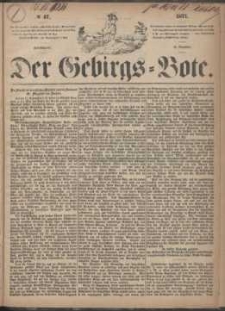 Der Gebirgsbote, 1871, nr 47