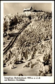 Isergebirge, Hochsteinbaude 1058 m ü. d. M. mit Hochstein-Rodelbahn [Dokument ikonograficzny]