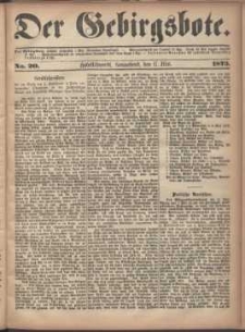 Der Gebirgsbote, 1873, nr 20