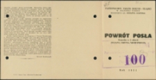 Powr&oacute;t posła - program [Dokument życia społecznego]