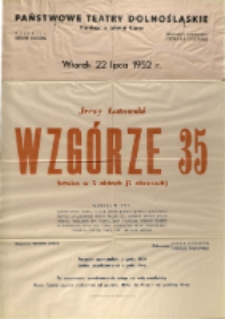 Wzgórze 35 - afisz [Dokument życia społecznego]