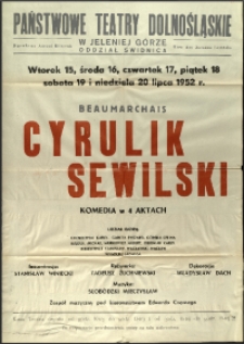 Cyrulik Sewilski - afisz [Dokument życia społecznego]