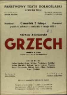 Grzech - afisz premierowy [Dokument życia społecznego]