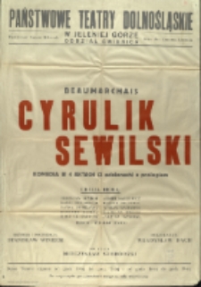 Cyrulik Sewilski - afisz [Dokument życia społecznego]