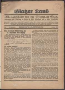 Glatzer Land, 1929, nr 1