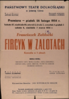 Fircyk w zalotach - afisz premierowy [Dokument życia społecznego]