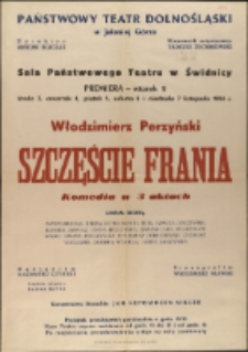 Szczęście Frania - afisz premierowy [Dokument życia społecznego]