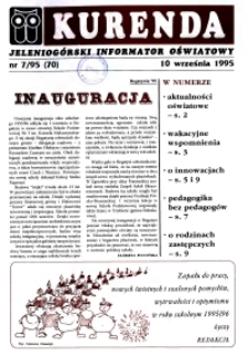 Kurenda : jeleniogórski informator oświatowy, 1995, nr 7 (70)