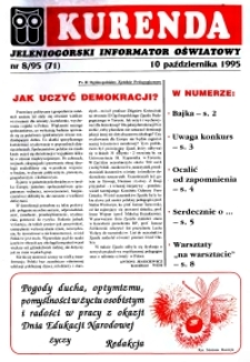 Kurenda : jeleniogórski informator oświatowy, 1995, nr 8 (71)