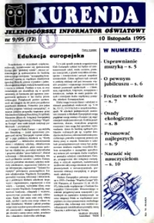 Kurenda : jeleniogórski informator oświatowy, 1995, nr 9 (72)