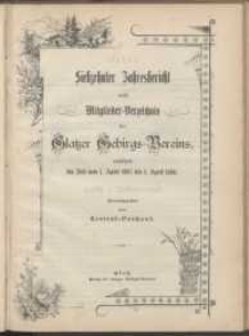 Siebzehnter Jahresbericht nebst Mitglieder-Verzeichnis des Gebirgs-Vereins der Grafschaft Glatz umfassend die Zeit vom 1. April 1897 bis 1. April 1898
