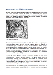 Konsekracja bazyliki krzeszowskiej