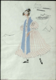 [Projekt kostiumu Zosi do sztuki "Z siedmiu najbrzydsza" Fryderyka Skarbka] [Dokumenty życia społecznego]