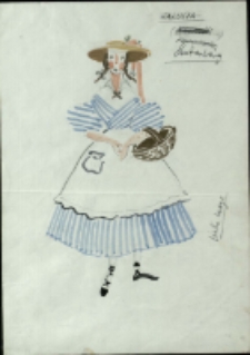 [Projekt kostiumu Salusi do sztuki "Z siedmiu najbrzydsza" Fryderyka Skarbka] [Dokumenty życia społecznego]