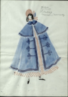 [Projekt kostiumu Zosi do sztuki "Z siedmiu najbrzydsza" Fryderyka Skarbka] [Dokumenty życia społecznego]