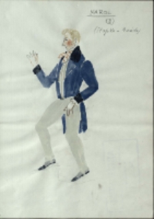 [Projekt kostiumu Karola do sztuki "Z siedmiu najbrzydsza" Fryderyka Skarbka] [Dokumenty życia społecznego]