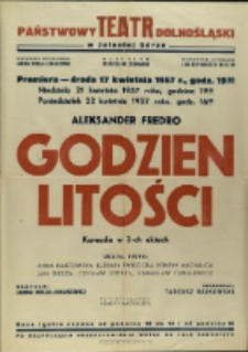 Godzien litości - afisz premierowy [Dokument życia społecznego]