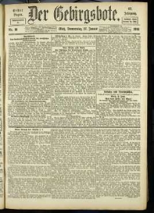 Der Gebirgsbote, 1916, nr 10 [27.01]