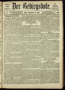 Der Gebirgsbote, 1916, nr 43 [15.04]