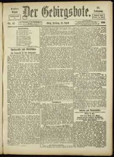 Der Gebirgsbote, 1916, nr 45 [21.04]