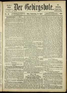 Der Gebirgsbote, 1916, nr 46 [27.04]