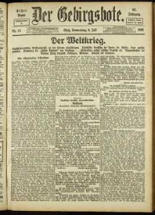 Der Gebirgsbote, 1916, nr 73 [6.07]
