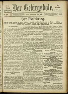 Der Gebirgsbote, 1916, nr 79 [20.07]