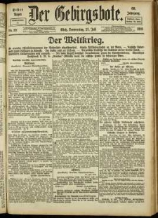 Der Gebirgsbote, 1916, nr 82 [27.07]