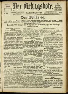 Der Gebirgsbote, 1916, nr 94 [24.08]