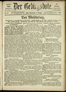 Der Gebirgsbote, 1916, nr 97 [31.08]