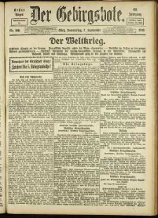 Der Gebirgsbote, 1916, nr 100 [7.09]