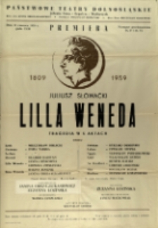 Lilla Weneda - afisz premierowy [Dokument życia społecznego]
