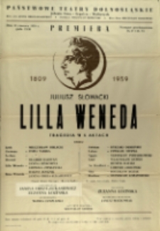 Lilla Weneda - afisz premierowy [Dokument życia społecznego]