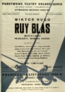 Ruy Blas - afisz premierowy [Dokument życia społecznego]