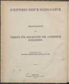 Scriptores Rerum Silesiacarum. Neunter Band