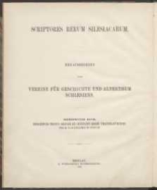 Scriptores Rerum Silesiacarum. Siebzehnter Band